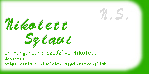 nikolett szlavi business card